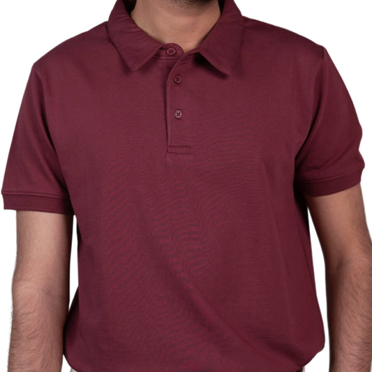 100% Cotton Polo - Burgundy