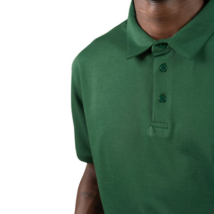 100% Cotton Polo - Forest Green