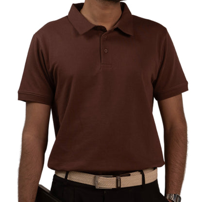 100% Cotton Polo - Dark Brown