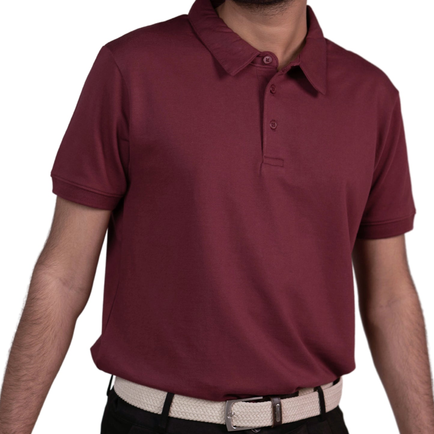 100% Cotton Polo - Burgundy