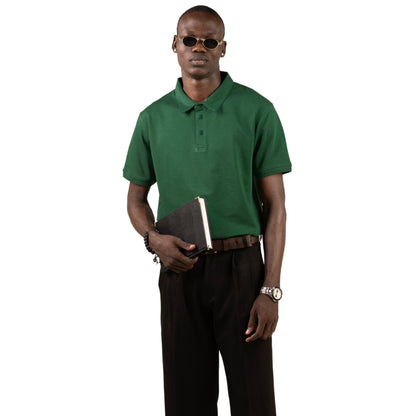 100% Cotton Polo - Forest Green