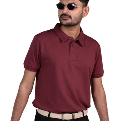 100% Cotton Polo - Burgundy